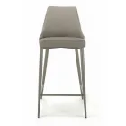 Fixed Stool with Steel Legs and Upholstered Seat Made in Italy - Genoa Viadurini