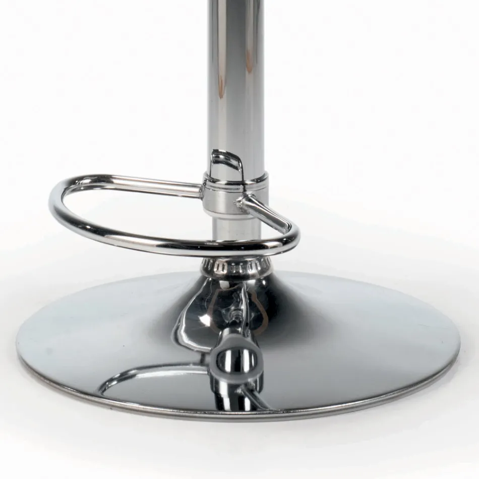 Swivel and Height Adjustable Stool in Velvet and Steel - Alassio Viadurini