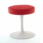 Swivel Stool in Lacquered Aluminium with Leather Seat Made in Italy - Dacia Viadurini