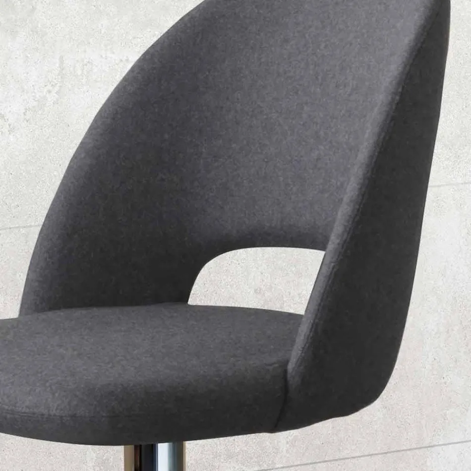 Swivel Stool in Fabric and Steel with Petrol Lift Made in Italy - Marchesi Viadurini
