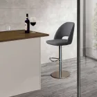 Swivel Stool in Fabric and Steel with Petrol Lift Made in Italy - Marchesi Viadurini