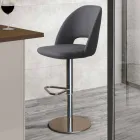 Swivel Stool in Fabric and Steel with Petrol Lift Made in Italy - Marchesi Viadurini