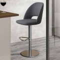 Swivel Stool in Fabric and Steel with Petrol Lift Made in Italy - Marchesi