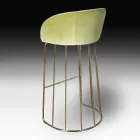 Upholstered and Upholstered Stool with Metal Structure Made in Italy - Antwerp Viadurini