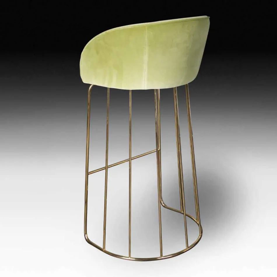 Upholstered and Upholstered Stool with Metal Structure Made in Italy - Antwerp Viadurini