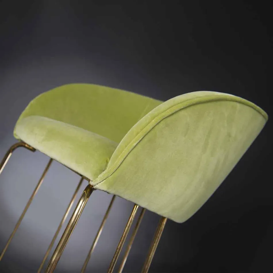 Upholstered and Upholstered Stool with Metal Structure Made in Italy - Antwerp Viadurini