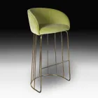 Upholstered and Upholstered Stool with Metal Structure Made in Italy - Antwerp Viadurini