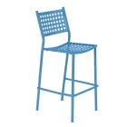 Stackable Outdoor Stool in Painted Steel Made in Italy - Nilda Viadurini