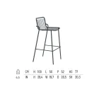 Stackable Outdoor Stool in Metal Made in Italy 2 Pieces - Vikas Viadurini