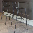 Stackable Outdoor Stool in Metal Made in Italy 2 Pieces - Vikas Viadurini