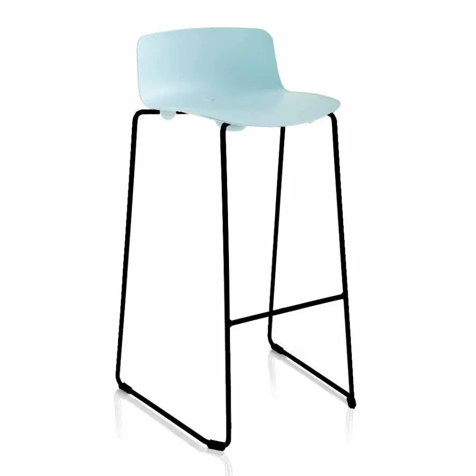 Stackable Stool in Metal and Polypropylene Made in Italy, 2 Pieces - Charla Viadurini