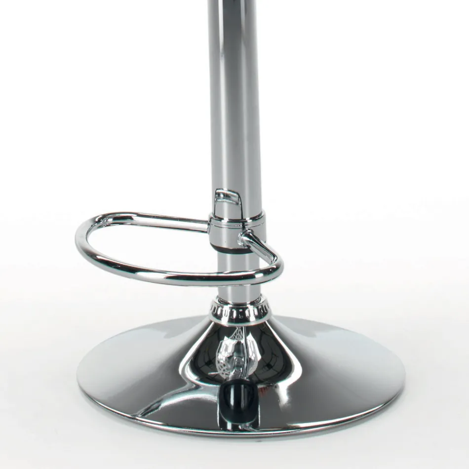 Stool in Eco-leather and Steel with Petrol Lift Made in Italy - Lorenza Viadurini