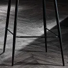 Stool in Fabric and Anthracite Metal Design Made in Italy - Marianet Viadurini