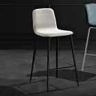 Stool in Fabric and Anthracite Metal Design Made in Italy - Nautilus Viadurini