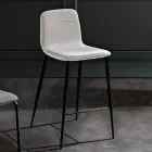 Stool in Fabric and Anthracite Metal Design Made in Italy - Nautilus Viadurini