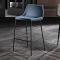 Modern Colored Metal and Fabric Stool Made in Italy - Marianet