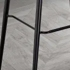 Stool in Leather Effect Fibre Fabric and Metal Made in Italy - Gohan Viadurini