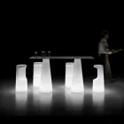 Outdoor Luminous Stool in Polyethylene with LED Light Made in Italy - Forlina Viadurini