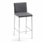 Modern stool in Alwyn H 94 cm eco-leather, made entirely in Italy Viadurini