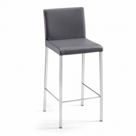 Modern stool in Alwyn H 94 cm eco-leather, made entirely in Italy Viadurini