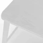 Modern Metal Stool with Seat and Backrest in Wood, 2 Pieces - Habibi Viadurini