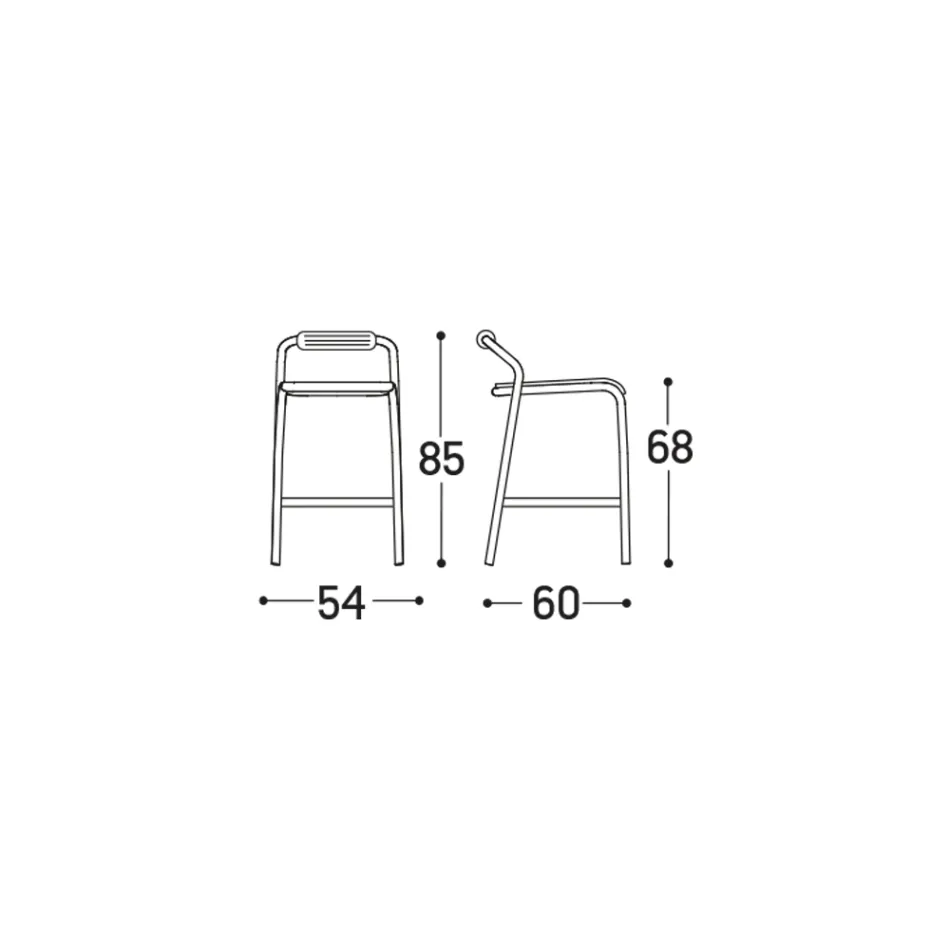 Outdoor Stool with Pillows Included Made in Italy - Noss by Varaschin Viadurini