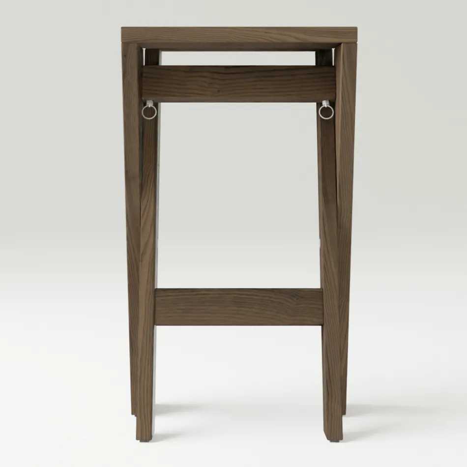 Folding and Stackable Stool in Solid Ash - Write Viadurini