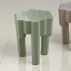 Design solid wood stool / coffee table, L38xD38 cm, Begga Viadurini