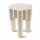 Design solid wood stool / coffee table, L38xD38 cm, Begga Viadurini