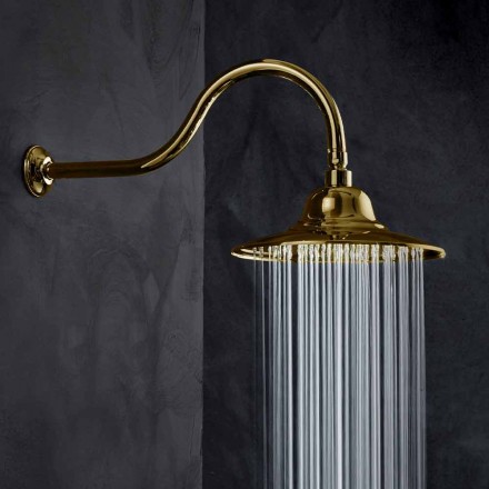 Classic Steel Shower Head with Brass Shower Arm Made in Italy - Jeko Viadurini