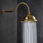 Anti-limescale Shower Head in Steel and Classic Brass Made in Italy - Mingo Viadurini