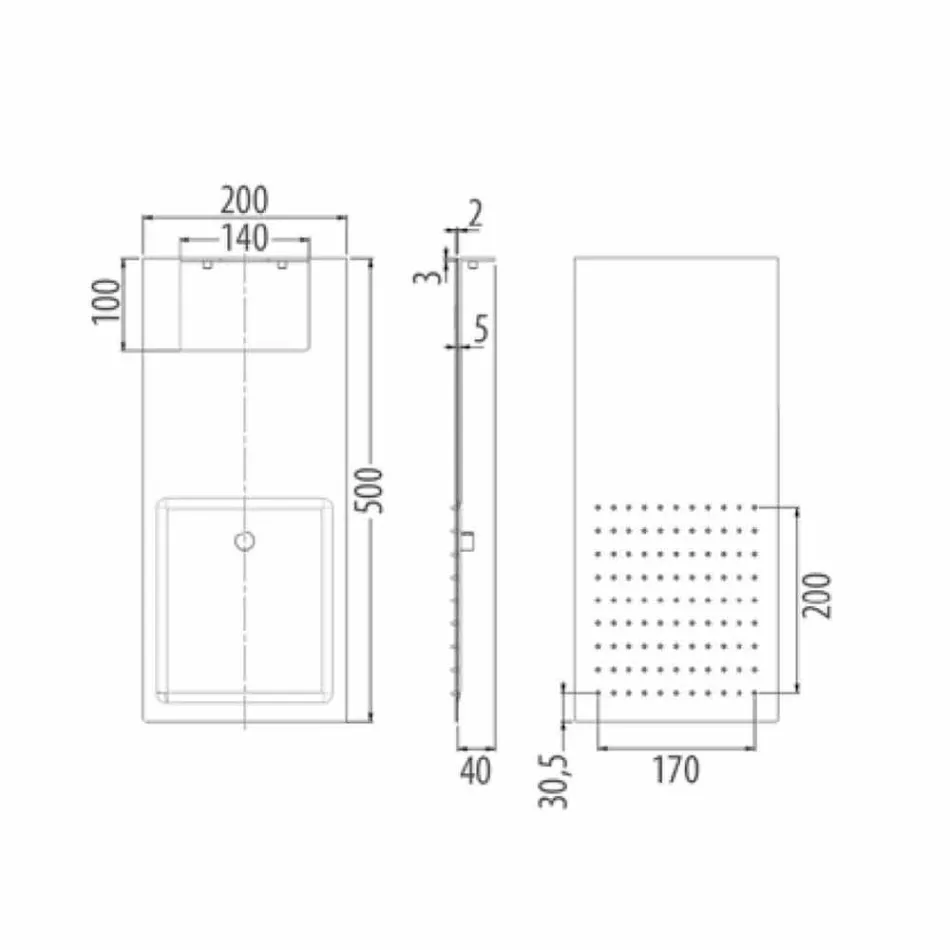 Steel Wall Shower Head with Double Jet Made in Italy - Cartesio Viadurini