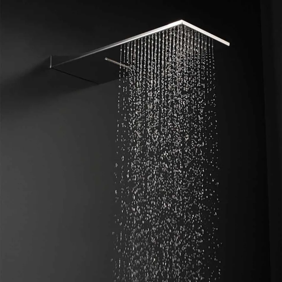 Rectangular Stainless Steel Wall Shower Head Made in Italy - Net Viadurini