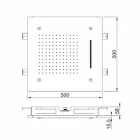 Stainless Steel Ceiling Shower Head with 3 Jets Made in Italy - Frido Viadurini