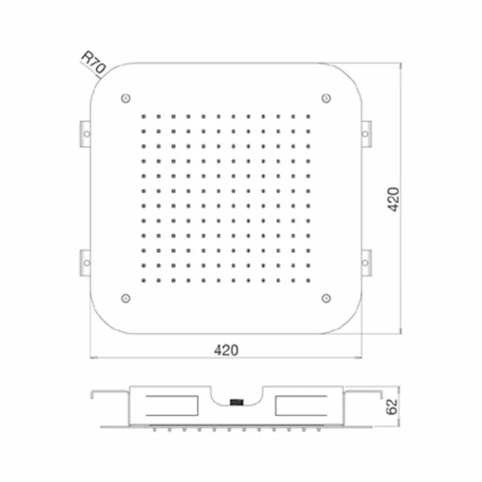 Stainless Steel Single Jet Ceiling Shower Head Made in Italy - Elcan Viadurini
