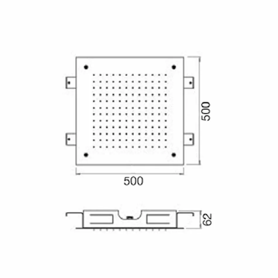 Stainless Steel Single Jet Ceiling Shower Head Made in Italy - Cauro Viadurini