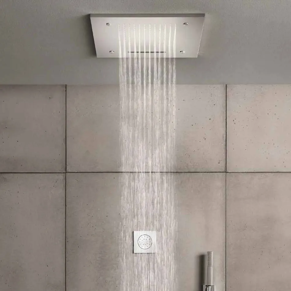 Stainless Steel Shower Head with Chromotherapy Made in Italy - Solver Viadurini