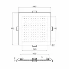 Square Ceiling Shower Head in Steel Made in Italy - Starch Viadurini