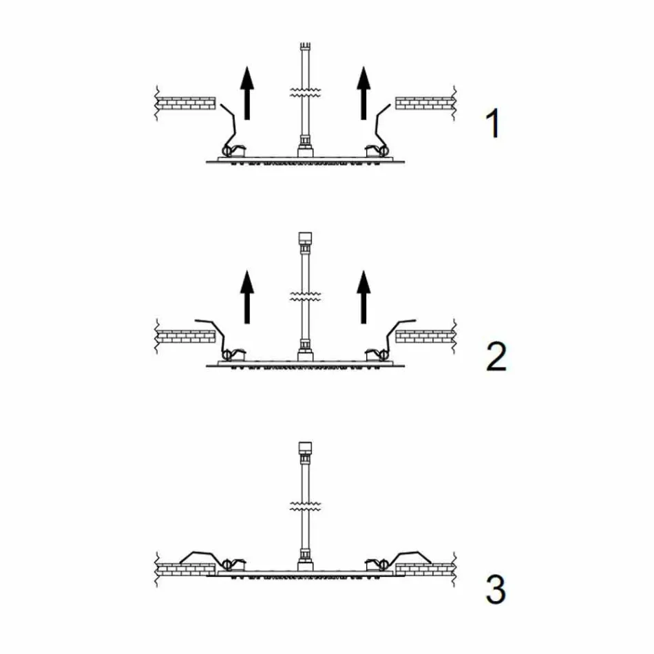 Square Ceiling Shower Head in Steel Made in Italy - Starch Viadurini