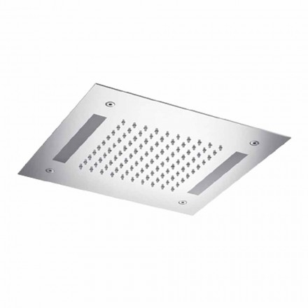 Square Shower Head in Stainless Steel with Chromotherapy Made in Italy - Bilbo Viadurini