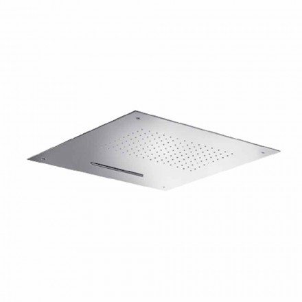 Square Stainless Steel Shower Head with Double Jet Made in Italy - Nello Viadurini