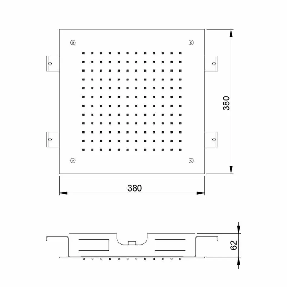 Square Single Jet Shower Head in Stainless Steel Made in Italy - Jet Viadurini