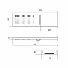 Stainless Steel Rectangular Wall Shower Head Made in Italy - Red Viadurini