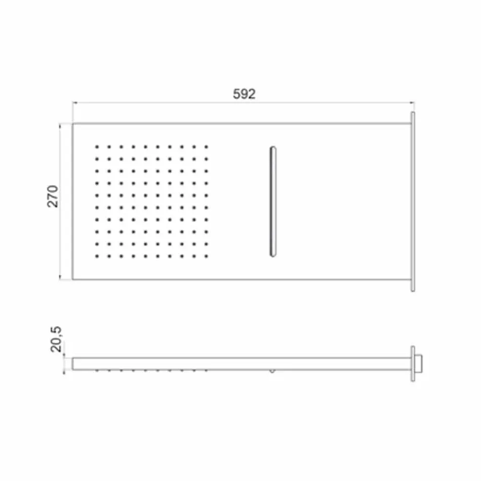 Rectangular Stainless Steel Wall Shower Head Made in Italy - Anito Viadurini