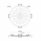 Round Ceiling Shower Head in Modern Steel Made in Italy - Damian Viadurini