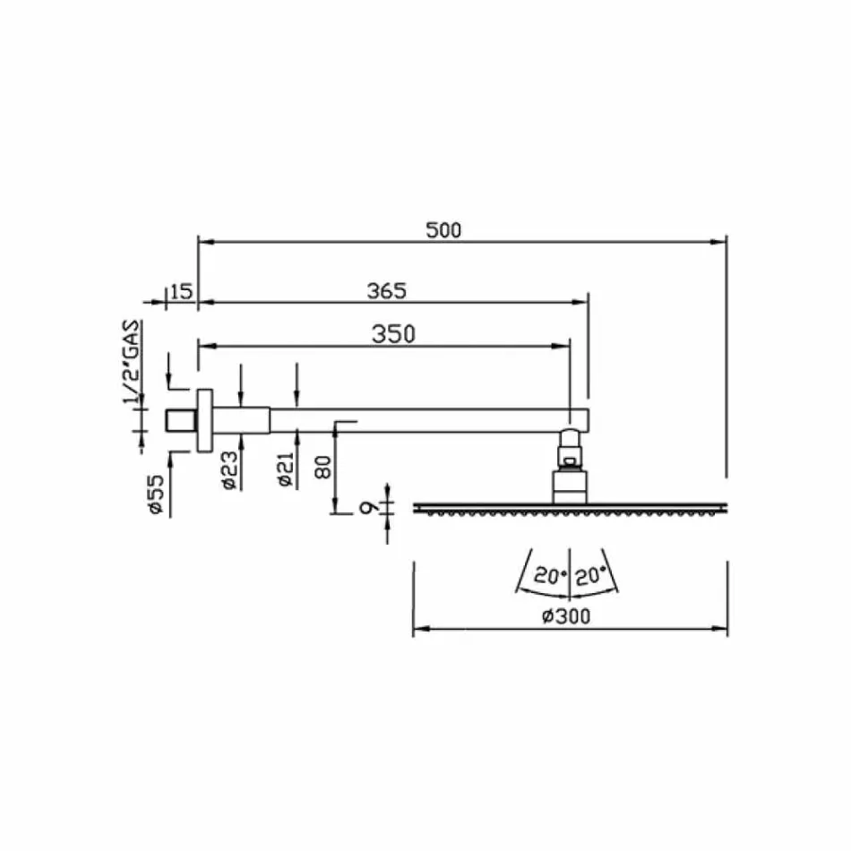 Round Shower Head in Stainless Steel and Brass Made in Italy - Aurelio Viadurini
