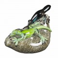 Lizard-Shaped Ornament in Colored Glass Made in Italy - Certola