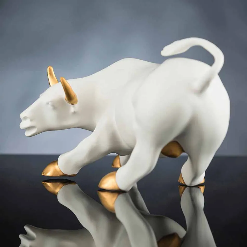 Handmade Ceramic Bull-Shaped Ornament Made in Italy - Bulino Viadurini