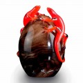 Colored Glass Ornament in the Shape of an Egg with Geckos Made in Italy - Huevo