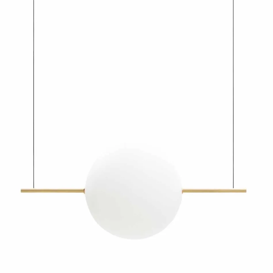 Design Suspension in Glass and Brass with LED Light, 3 Sizes - Alma by Il Fanale Viadurini